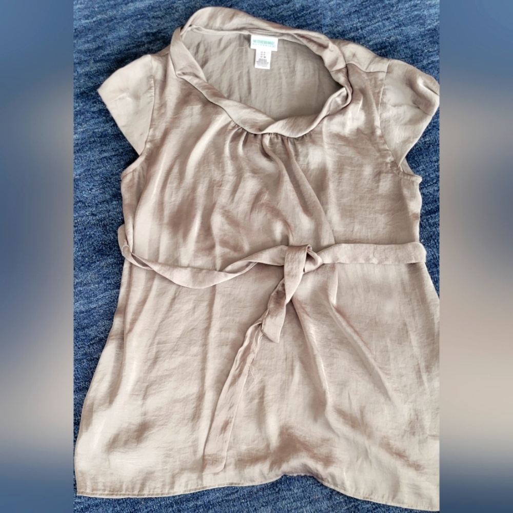Gray shiny Maternity Blouse
